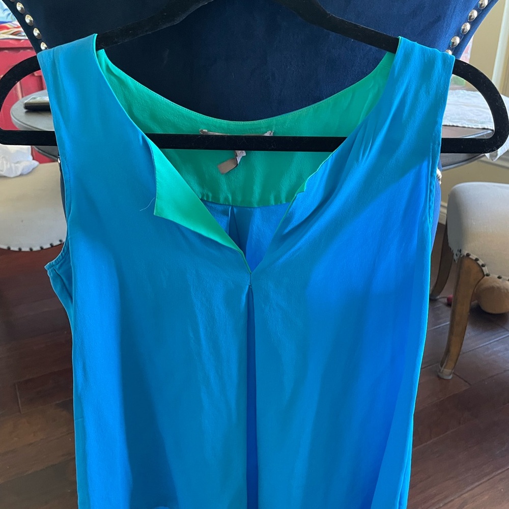 Halston Heritage Blue and Green Blouse
